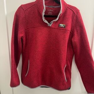 L.L. Bean Scarlet Fleece with Gray Trim